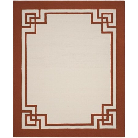 Safavieh 8 x 10 ft. Four Seasons Hand Hooked Large Rectangle Area Rug, Off White & Sangria FRS461W-8